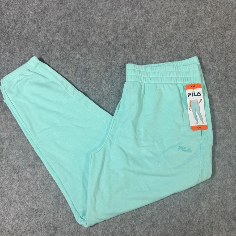 Fila Womens XXL Mint Green Jogger Sweatpants High Rise Cotton Blend NWT